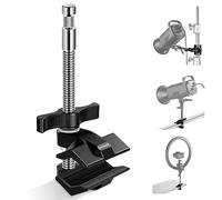 NEEWER 6" Griffe Étau en Acier avec Goujon de 5/8",Mâchoire Réglable en Aluminium, Coussinet en Caoutchouc de Support C,Anti-Torsion,Poignée Rotative pour Lumière Vidéo LED Softbox,UA040