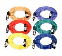 NEEWER 6-Pack 1M Câbles Audio, XLR Mâle à XLR Femelle Microphone Câbles de Couleur (Vert, Bleu, Violet, Rouge, Jaune, Orange)