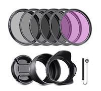 NEEWER 62mm Pack de Filtres ND et Accessoires d'objectif, Kit de Filtres ND2 ND4 ND8 UV FLD CPL (Polarisant Circulaire) avec Capuchon d'objectif