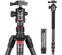 NEEWER 66 pouces trépied pour appareil photo monopode avec rotule en fibre de carbone,plaque de dégagement rapide de type Arca 1/4",sac, trépied de voyage léger,charge maximale : 26,5 lb/12 kg