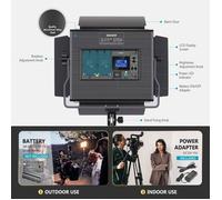 Neewer 660 LED Panneau Version Améliorée - Lumière Vidéo Photo Réglable avec LCD, Eclairage LED pour Studio Vidéo Youtube