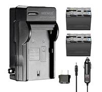 Neewer 6600mAh Li-ION Batterie Rechange pour Sony NP-F970 et Chargeur Secteur et de Voiture Adaptateur EU pour Neewer CN160 FW568 F100 F200 FW700 LED Lampe Moniteurs Lot de 2