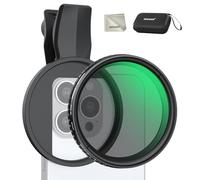 NEEWER 67mm Filtre ND Variable, à Clipser ND2-32 (1 à 5 diaphragmes),kit d'accessoires Photo à densité Neutre, Compatible avec iPhone 16 Pro Max, 16e, 15 Plus, 14, 13 Mini et 12, FL-B25