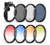 NEEWER Kit de filtre ND à clipser pour téléphone de 67 mm, support d'objectif amélioré/bouton de verrouillage, CPL/ND32/étoile à 6 points/4 filtres de couleur gradués compatibles avec 15 Pro Max 14 13