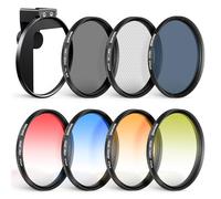 NEEWER 67mm Kit de filtres ND avec Clip Fixation pour Griffe Flash,7 Pack filtres: 4 filtres dégradés de Couleur+étoile+ND 32+CPL.Compatible avec iPhone 17 16,Android Samsung Galaxy S26 Ultra,FL-P15