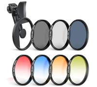 NEEWER 67mm Kit de Filtres ND Compatible iPhone, 7PCS Filtres Polarisants Circulaires CPL à Clipser + ND32 + Starlight + GND(Rouge/Orange/Jaune/Bleu) pour Objectif d'Appareil Photo Téléphone, FL-P12