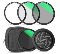NEEWER 67mm Kit filtres magnétiques,CPL+ND Variable 2-32+diffuseur Noir 1/4+Bouchon d'objectif+Bague d'adaptation,Accessoires pour filtres polarisants circulaires à densité Neutre Multicouches