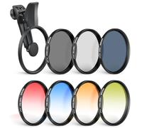 NEEWER 67mm Packs de 7 Filtres ND Compatibles avec Samsung Google Huawei Xiaomi Téléphones Android, Kit d'Accessoires Photo à Clipser CPL+ND32+Starlight+GND (Rouge/Orange/Jaune/Bleu) avec étui,FL-P14