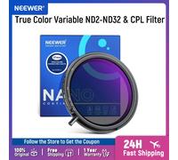 NEEWER 67mm True Colors Filtre ND et CPL variable ND2-ND32 et ND3-64, filtre CPL et densité neutre limitée réglable 2 en 1 49mm