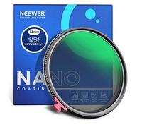 NEEWER 72mm Diffusion Noire Effet 1/4 avec 2 en 1 Filtre ND Variable ND2-ND32,Filtre à Densité Neutre HD avec Fonction Cinématique Onirique,Hydrofuge/Résistant aux Rayures/Anti-Poussière,Non Croix X