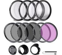 NEEWER 72mm Filtre ND/CPL/UV/FLD/Gros Plan&Kit d'Accessoires d'objectif avec ND2 ND4 ND8, Filtre de Gros Plan(+1/+2/+4/+10), PareSoleil en Caoutchouc Pliable, Capuchon d'Objectif, Pochette de Filtre