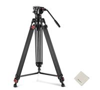 NEEWER 74" Trépied Vidéo avec Tête Fluide & Contrôle d'Amortissement,Support Professionnel Robuste en Aluminium avec Plaque QR pour Caméscope DSLR pour Enregistrement Vidéo,Charge Maximale 17,6lb,TP74