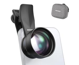 NEEWER 75mm Objectif Macro pour téléphone avec Clip Fileté 17mm, 3X Grossissement, 5 éléments en 5 Groupes pour Plaque Arrière,Cage de téléphone, Étui Compatible avec iPhone, Samsung et Android,LS-73