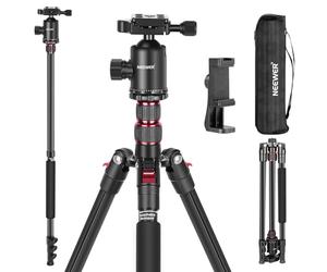 NEEWER 77" Trépied/Monopode pour DSLR et Smartphone,Panoramique à 360°,Colonne Centrale à 2 Axes,Plateau Rapide Arca-Swiss, Sac de Transport, Trépied Voyage Compact Léger en Aluminium, Max.34lb, TP77