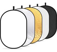 NEEWER 80 x 120 cm (5 en 1 ovale pliable Multi-Disque réflecteur de lumière pour appareil photo-Noir/argent/or/blanc