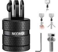 NEEWER Adaptateur montage pour trépied caméra d'action compatible avec GoPro Hero 13,Go Pro 12 11 10 9 noir,DJI Osmo Action 5 Pro,4 3,1/4""-20 vers support 3 broches pour accessoires standard 1/4,GP-8