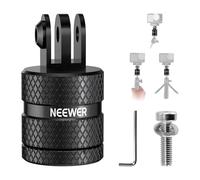 NEEWER Adaptateur montage pour trépied caméra d'action compatible avec GoPro Hero 13,Go Pro 12 11 10 9 noir,DJI Osmo Action 5 Pro,4 3,1/4"-20 vers support 3 broches pour accessoires standard 1/4,GP-89