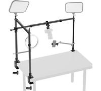 NEEWER Aerial Camera Mount with Double Ball Head Super Clamp/Phone Holder/C-Clamp for Desktop Shooting Up and Down, Metal Multi-Device Mounting Platform for