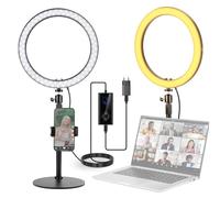 NEEWER Anneau Lumineux de Bureau Haute Puissance 12" 24W avec Support pour Téléphone,éclairage LED pour Selfie,Vidéoconférence, Streaming,Maquillage,Vlog,Ordinateur Portable,Webcam,Zoom,Appel,RH12B