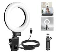NEEWER Basic 5" Ring Light avec Clip et Trépied,10W 3000k-6000K Dimmable Clip sur Lumière pour Laptop Computer Monitor Vidéoconférence,Selfie,Vlog,Maquillage,Live Streaming,Enregistrement Vidéo,BR60