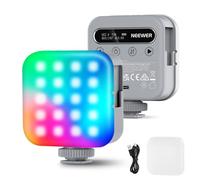 NEEWER Basic Lampe Vidéo RVB Magnétique, Mini Lampe LED RVB 360° CRI96+ 2500-9000K 18 Scènes 3 Sabots Froids et 1/4", 2000mAh Rechargeable Portable pour Selfie/Trépied Photographie Éclairage, BL60C