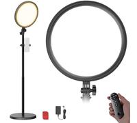 NEEWER BASICS 12" 24W Grand Anneau Lumiere avec Support Téléphone/Télécommande 68" pour Photo Vidéo iPhone Selfie Streaming Maquillage Lampe 3000K-6500K CRI98 Panneau LED Plein Écran Eclairage, BR13