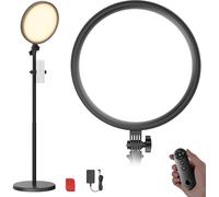 NEEWER BASICS 12" 24W Grand Anneau Lumiere avec Support Téléphone/Télécommande 68" pour Photo Vidéo iPhone Selfie Streaming Maquillage Lampe 3000K-6500K CRI98 Panneau LED Plein Écran Eclairage, BR13