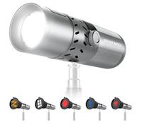 NEEWER Basics 20W RGB Lampe Torche Photographie avec 4 Couleurs/20 Filtres GOBO,Batterie Intégrée de 49,95Wh, Projecteur LED Portable 6300K CRI95+ pour Lumière d'Ambiance,Vidéo éclairage Studio, Fl20