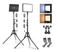 NEEWER Basics 25W Kit d'éclairage LED, 2 Trépieds de 150cm, 4 Sabots Froids, 2 880 LX/0,5m, 2700-6500K, Panneau Mince et Réglable, pour Studio Photo, Enregistrement Vidéo, Diffusion en Direct, BP25B