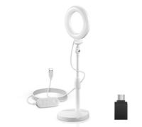 NEEWER Basics 5"/13cm Ring Light Bureau avec Support, 10W LED Lumiere Telephone Selfie, Compatible avec iPhone, Enregistrement Vidéo, PC, Webcam, Zoom, Vidéoconférence, Maquillage, Blanc BR60