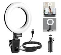 NEEWER Basics 5" Ring Light à Pince pour éclairage de visioconférence,BR60 | Kit trépied de bureau avec éclairage pour moniteur, streaming, télétravail, apprentissage, enregistrement vidéo