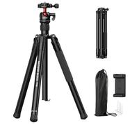 NEEWER Basics 57" Trépied Monopode avec Rotule Arca Swiss Support Téléphone Portable,Tripod Voyage Compact Portable pour iPhone DSLR Caméscope Vidéo en Streaming,Charge Maximale de 3kg(6,6lb),TP68