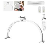 NEEWER Basics 58cm Lampe à Ongles Demi-Lune pour Bureau,308 LED 28W,Bi Color,IRC85+ Pliable avec Support de téléphone,pour manucure,Artisanat,éclairage,Enregistrement vidéo,HM04-D