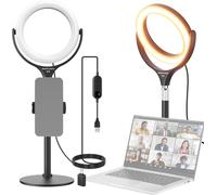 NEEWER BASICS 7"" Ring Light/Anneau Lumineux de Bureau avec Support/Porte Téléphone Compatible iPhone, 10W, CRI95+, LED Bicolore pour Selfies,TikTok,Ordinateur Portable,Webcam,Zoom,Maquillage,RL7B