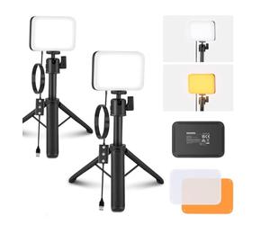 NEEWER Basics BP66 Lot de 2 Panneaux Lumineux LED,Éclairage vidéoconférence | Kit avec Trépieds Bureau, Filtres, pour Webcam PC Portable Call Zoom Maquillage Enregistrement Streaming, Dimmable