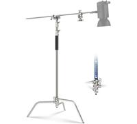 NEEWER BASICS C Stand Heavy Duty en Acier Inoxydable 100% avec Bras Boom,Max 10,5ft/320cm Support Lumière,4,2ft/128cm Bras de Fixation,2 Grip Tête pour Studio Monolight Softbox Réflecteur,SC320 Lite