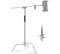 NEEWER BASICS C Stand Heavy Duty en Acier Inoxydable 100% avec Bras Boom,Max 10,5ft/320cm Support Lumière,4,2ft/128cm Bras de Fixation,2 Grip Tête pour Studio Monolight Softbox Réflecteur,SC320 Lite