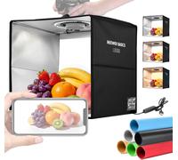 NEEWER BASICS Cabine lumineuse photo bicolore, tente pliante 30,5 x 30,5 x 30,5cm avec 6 fonds de couleur,120 LED IRC 95+ à intensité variable pour la photographie de table, LB30B