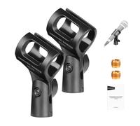 NEEWER Basics Kit d'Accessoires pour Microphone (Pack de 2), Pinces Micro Réglables avec Adaptateurs à Vis 3/8" à 5/8" pour Microphones Filaires et sans Fil Universels de 28mm à 35mm, MS019