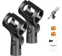 NEEWER BASICS Kit d'Accessoires pour Microphone (Pack de 2),Pinces Micro Réglables avec Adaptateurs à Vis 3/8"" à 5/8"" pour Microphones Filaires et sans Fil Universels de 28mm à 35mm,MS019