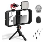 NEEWER BASICS Kit de Vlogging avec Cage pour Téléphone, Microphone, éclairage LED, Trépied,Compatible avec iPhone,YouTuber,Créateur de Contenu pour Débutants,Essentiel pour Vidéo YouTube TikTok, PA055
