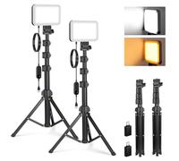 NEEWER BASICS Kit d'éclairage 2 Panneaux Lumineux LED, Lumière Studio Portable à Intensité Variable de 6,2'' avec Trépied de 53'',3200K-5600K/CRI95+ 810lux pour Photo Vidéo Streaming et Podcast, BP132
