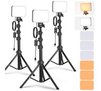 NEEWER BASICS Kit d'éclairage Vidéo LED,3PCS Lampes Studio Portable Bicolore à Intensité Variable avec Trépied et Filtre,3200K~5600K CRI95 750lux pour Photographie Enregistrement Vidéo Streaming, BP66