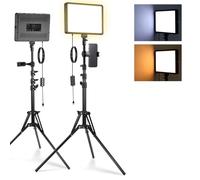 NEEWER BASICS Kit d'Lampe Photo, 2 Panneau LED, Bicolore 2700-6500K, Intensité Variable, avec 2 Trépieds de 59 pouces et 2 Supports de Téléphone,850lux pour Vidéo Photographie Tournage Streaming,BP300