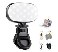 NEEWER Basics Lampe à Selfie Portable 3 W à Clipser pour téléphone, Petite caméra LED 600 mAh CRI95 3 Modes de Couleur à intensité Variable pour iPhone, iPad, Ordinateur Portable, Webcam, Zoom