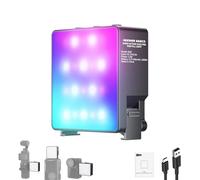 NEEWER BASICS Lampe d'Action Magnétique RGB Compatible avec DJI OSMO Nano ACTION 3 4 5 Pro Cage NEEWER AC009 PRO Pocket 3 Adaptateur Accessoires, 1,5W Fixation de Lumière de Remplissage pour Vidéo,M26