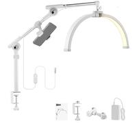 Neewer Lampe de table Basics HM03-D 55 cm demi-lune LED 32W, pince articulée avec support téléphone