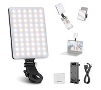 NEEWER Basics Lampe LED à Clip pour Selfie Compatible avec iPhone, Rechargeable 2000 mAh, Support de téléphone et Chiffon de Nettoyage, Webcam, vidéoconférence, Enregistrement, Maquillage, NL-60AI