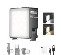 NEEWER Basics Lampe LED magnétique Bicolore Compatible avec DJI Osmo Nano Action 3 4 5 Pro Cage AC009 Pro Pocket 3 Accessoires Support, 1,5 W Plastique Selfie Vlog Fill Light Fixation CRI95+, M25