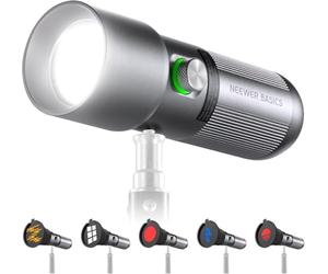 NEEWER Basics Lampe Torche LED Portable RGB, 4 Colors/20 GOBO Filtres/CRI95+/7500mAh, 10W 6300K Projecteur Vidéo LED, éclairage d'Ambiance en Alum, Coucher de Soleil pour Studio Enregistrement, FL10